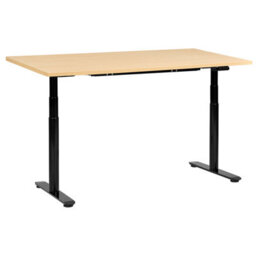 Beliani Electric Adjustable Standing Desk Destinas 160 Cm 72 Cm Black/ Light Brown