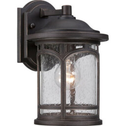Stylish Outdoor Ip44 Wall Light In Palladian Bronze With Led E27 Bulb