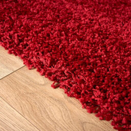 "Bravich Red Thick Shaggy Rug - California - 80X150Cm (2'8""x5')" - thumbnail 3