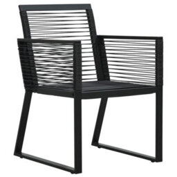 Berkfield 7 Piece Garden Dining Set Black Pvc Rattan - thumbnail 5