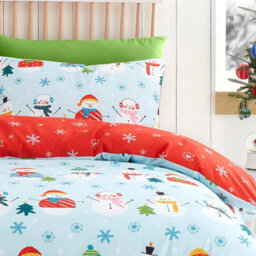 Fusion Christmas Snowman Easy Care Duvet Cover Set - thumbnail 2