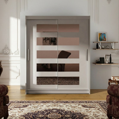 Galeria Sliding Door Wardrobe With Mirror Cashmere - image 1