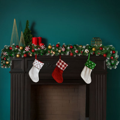 Neo 2M Candy Cane Baubles Garland Festive Foliage Garland Wreath Pvc Christmas Decoration - image 1