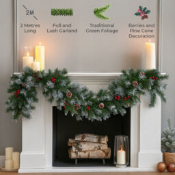 Neo 2M Candy Cane Baubles Garland Festive Foliage Garland Wreath Pvc Christmas Decoration - thumbnail 6