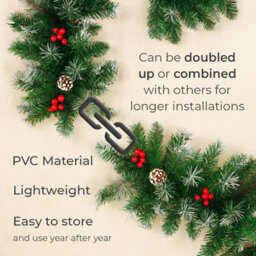 Neo 2M Candy Cane Baubles Garland Festive Foliage Garland Wreath Pvc Christmas Decoration - thumbnail 7