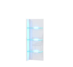 Furneo White Floating Display Cabinet Wall Unit Shelf High Gloss & Matt Clifton 09 Blue Led Lights - thumbnail 5