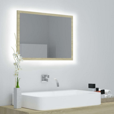 Walplus Led Bathroom Mirror Sonoma Oak 60X8.5X37 Cm Acrylic - image 1