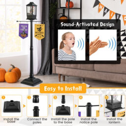 Gainoom 156 Cm Black Halloween Lamp Post Sound-Activated Halloween Street Lamp - thumbnail 6