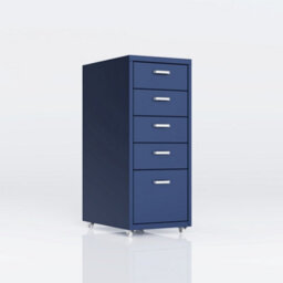 Flexispot Five Drawers Movable Under-Desk File Cabinet Klein Blue