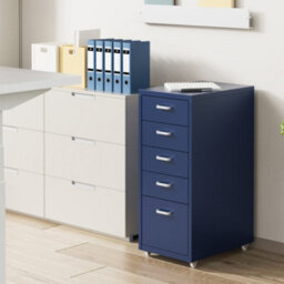 Flexispot Five Drawers Movable Under-Desk File Cabinet Klein Blue - thumbnail 2