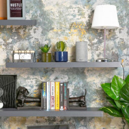 Harbour Housewares 80Cm Floating Wall Shelf - Grey - Photo Gallery Bookshelf Wall Shelves For Storage & Display - thumbnail 5