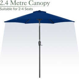 Christow 2.4M Crank And Tilt Parasol With Uv Protection - thumbnail 3