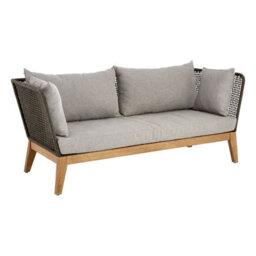 Orsina 3 Seat Grey Sofa, Comfy Fabric Padded Seat, Built To Last Bedroom Sofa, Easy To Clean Three Seat Lounge Sofa - thumbnail 2
