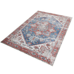 Decoranddecor Area Rugs, Living Room Rugs, Washable Rugs, 160X230Cm, Non-Slip, Pet Friendly, Low Pile, Traditional Rug - Mirela - thumbnail 9