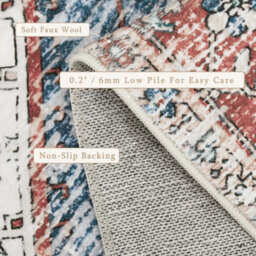 Decoranddecor Area Rugs, Living Room Rugs, Washable Rugs, 160X230Cm, Non-Slip, Pet Friendly, Low Pile, Traditional Rug - Mirela - thumbnail 2