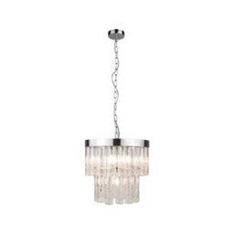 Wisteria Dalia Clear Glass Chandelier Chrome - thumbnail 3
