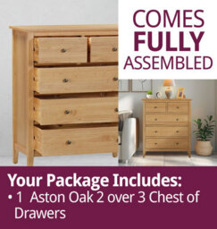 Hallowood Furniture Aston Oak 2 Over 3 Chest Of Drawers - thumbnail 7