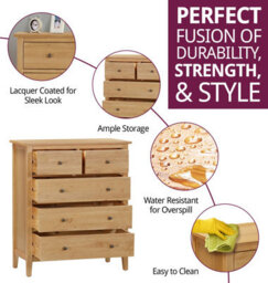 Hallowood Furniture Aston Oak 2 Over 3 Chest Of Drawers - thumbnail 2