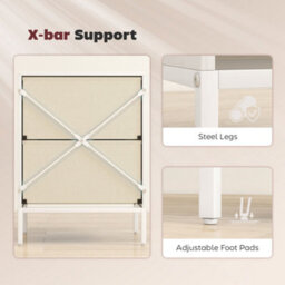 Wyld Haus Farayo Metal White 2-Drawer Fabric Storage Dresser, Compact Bedside Chest. - thumbnail 7