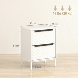 Wyld Haus Farayo Metal White 2-Drawer Fabric Storage Dresser, Compact Bedside Chest. - thumbnail 3