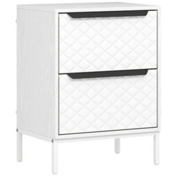 Wyld Haus Farayo Metal White 2-Drawer Fabric Storage Dresser, Compact Bedside Chest. - thumbnail 2
