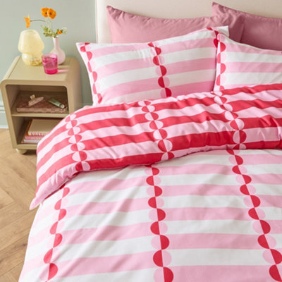 Duvet Day Lottie Reversible Soft Touch Duvet Cover Set, Double, Red - image 1