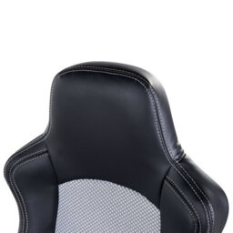 Wyld And Coco Novaoffice Ergonomic Mesh Office Chair Grey Faux Leather Adjustable Height Tilt Lumbar Support - thumbnail 8