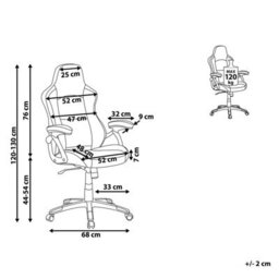 Wyld And Coco Novaoffice Ergonomic Mesh Office Chair Grey Faux Leather Adjustable Height Tilt Lumbar Support - thumbnail 4