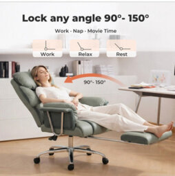 Levede Executive Office Chair Wide Spring Cushion Recliner With Footrest - thumbnail 7