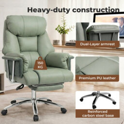 Levede Executive Office Chair Wide Spring Cushion Recliner With Footrest - thumbnail 8