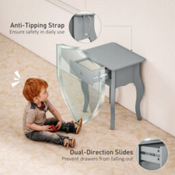 Wyld Haus Noha Grey French-Style Side Table With Drawer, L45 X D35 X H55Cm - thumbnail 6