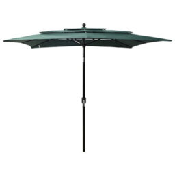 Walplus 3-Tier Garden Parasol With Aluminium Pole Green 2.5X2.5 M