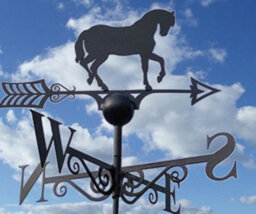 Poppy Forge Horse Weathervane - Solid Steel - W61 X H88 Cm - Powder Coated Black