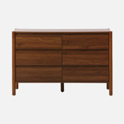 Sweeek - Wood Decor Chest With 6 Drawers Walnut 120X42X78 Cm - Harmony - thumbnail 2