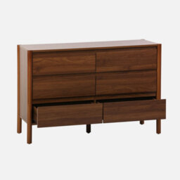Sweeek - Wood Decor Chest With 6 Drawers Walnut 120X42X78 Cm - Harmony - thumbnail 3
