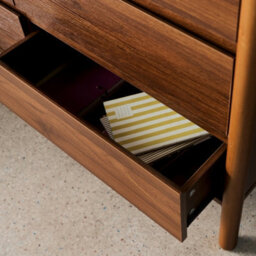 Sweeek - Wood Decor Chest With 6 Drawers Walnut 120X42X78 Cm - Harmony - thumbnail 9