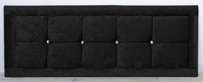 Comfy Deluxe 3Ft 26Inch  Black Crush Velvet Venice With Diamond Buttons