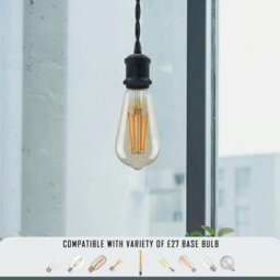 French Gold Twisted Ceiling Pendant Light Fitting E27 Lamp Holder With Bulb Industrial Vintage Hanging Light - thumbnail 8