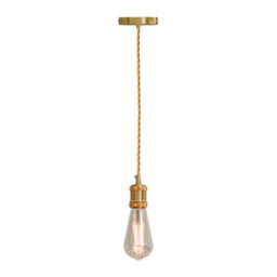 French Gold Twisted Ceiling Pendant Light Fitting E27 Lamp Holder With Bulb Industrial Vintage Hanging Light - thumbnail 9