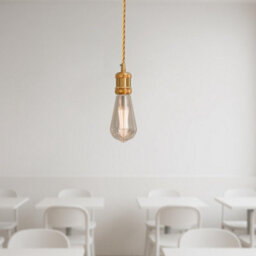 French Gold Twisted Ceiling Pendant Light Fitting E27 Lamp Holder With Bulb Industrial Vintage Hanging Light - thumbnail 3