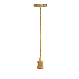 French Gold Twisted Ceiling Pendant Light Fitting E27 Lamp Holder With Bulb Industrial Vintage Hanging Light - thumbnail 4