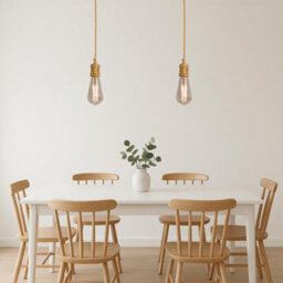 French Gold Twisted Ceiling Pendant Light Fitting E27 Lamp Holder With Bulb Industrial Vintage Hanging Light - thumbnail 2
