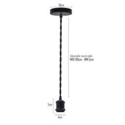 French Gold Twisted Ceiling Pendant Light Fitting E27 Lamp Holder With Bulb Industrial Vintage Hanging Light - thumbnail 6