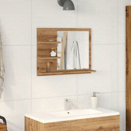 Berkfield Bathroom Mirror Cabinet Artisan Oak 60X10.5X45 Cm - thumbnail 3