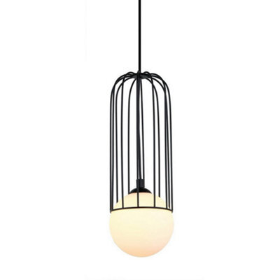 Luminosa Lighting Luminosa Modern Hanging Pendant Black 1 Light  With Black, White Shade, G9 - image 1