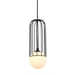 Luminosa Lighting Luminosa Modern Hanging Pendant Black 1 Light  With Black, White Shade, G9 - thumbnail 1