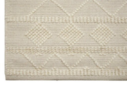 Furniturebox Uk Maeve Cream Diamond Pattern Wool Rug 120X170Cm - thumbnail 4