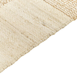 Wyld And Coco Handwoven Beige Jute Rug 140 X 200 Cm With Cotton Tassels, Flat-Woven Geometric Design - thumbnail 3