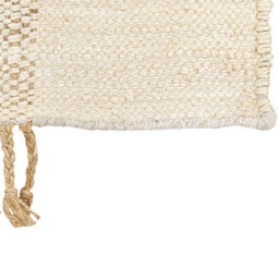 Wyld And Coco Handwoven Beige Jute Rug 140 X 200 Cm With Cotton Tassels, Flat-Woven Geometric Design - thumbnail 6