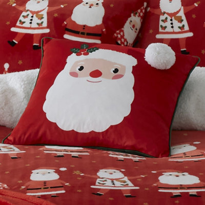 Bedlam Jolly Santa Plush Fleece Filled Cushion - image 1